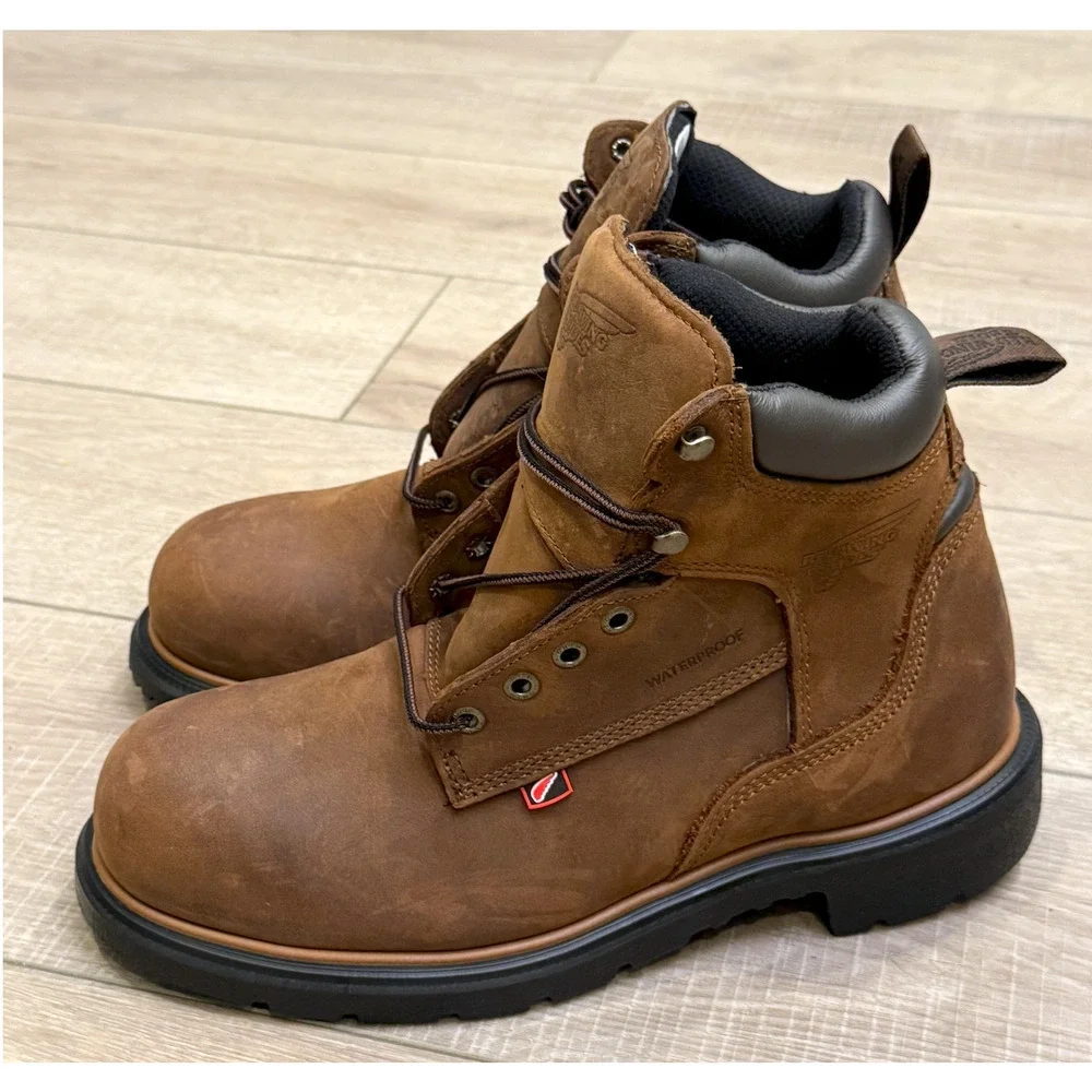 RED WING 4215 DYNAFORCE 6-INCH WATERPROOF SAFETY STEEL TOE WORK BOOTS SZ 9 D